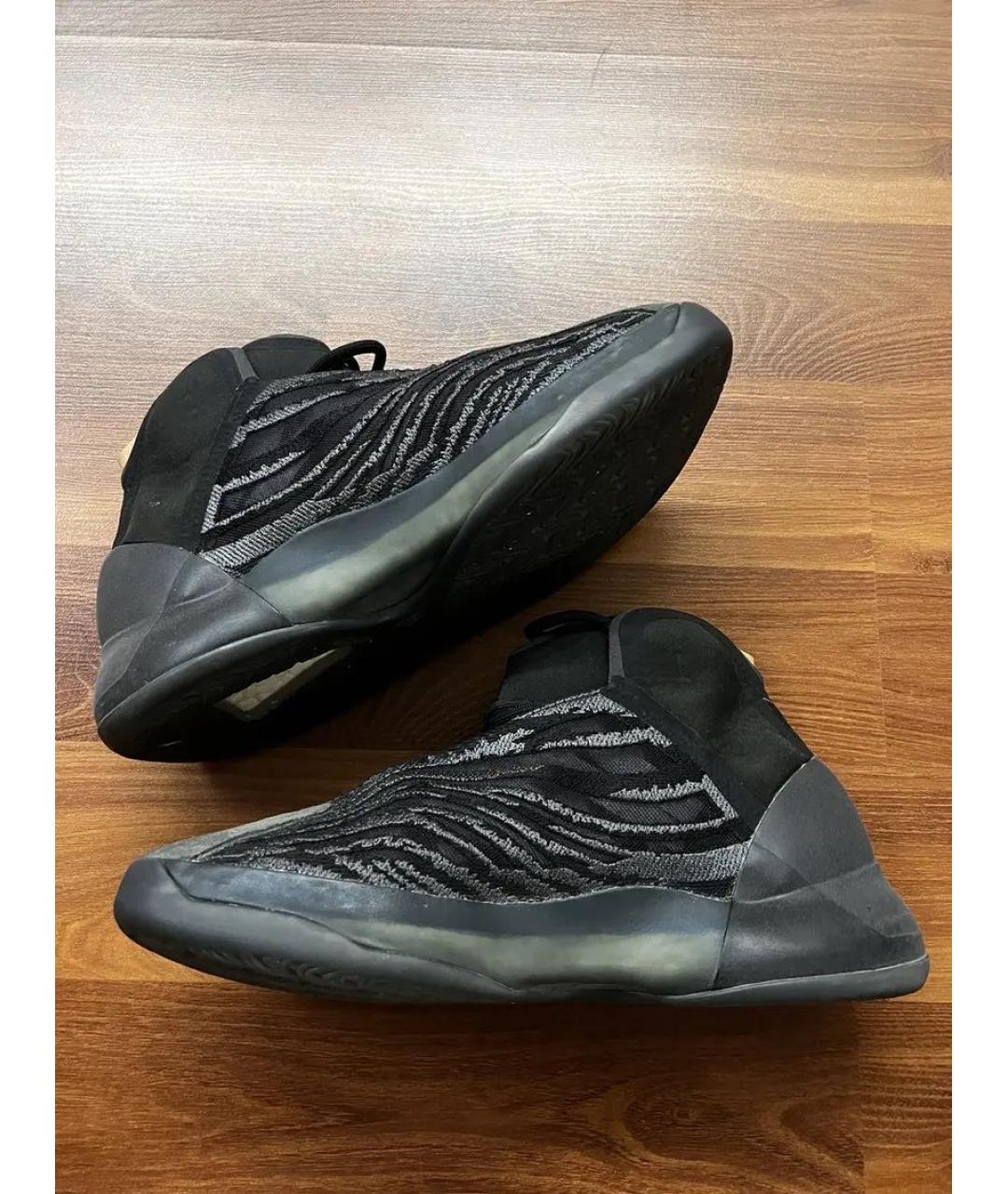 ADIDAS YEEZY Черные текстильные высокие кроссовки / кеды, фото 3