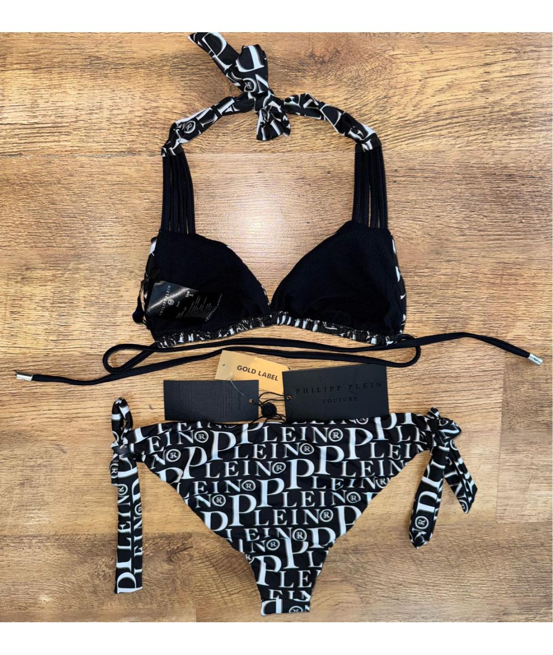 PHILIPP PLEIN Черный полиэстеровый купальник, фото 3
