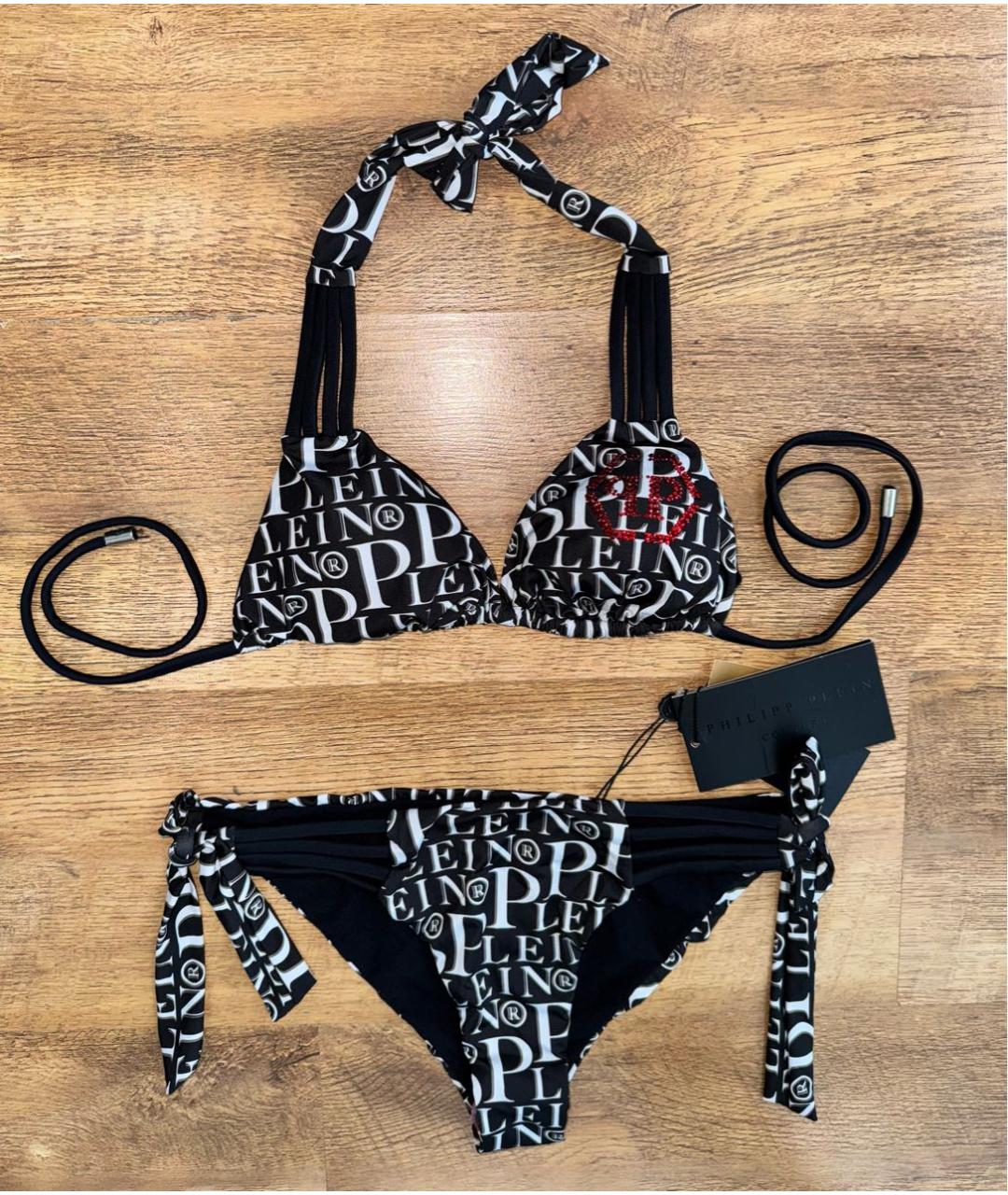 PHILIPP PLEIN Черный полиэстеровый купальник, фото 2