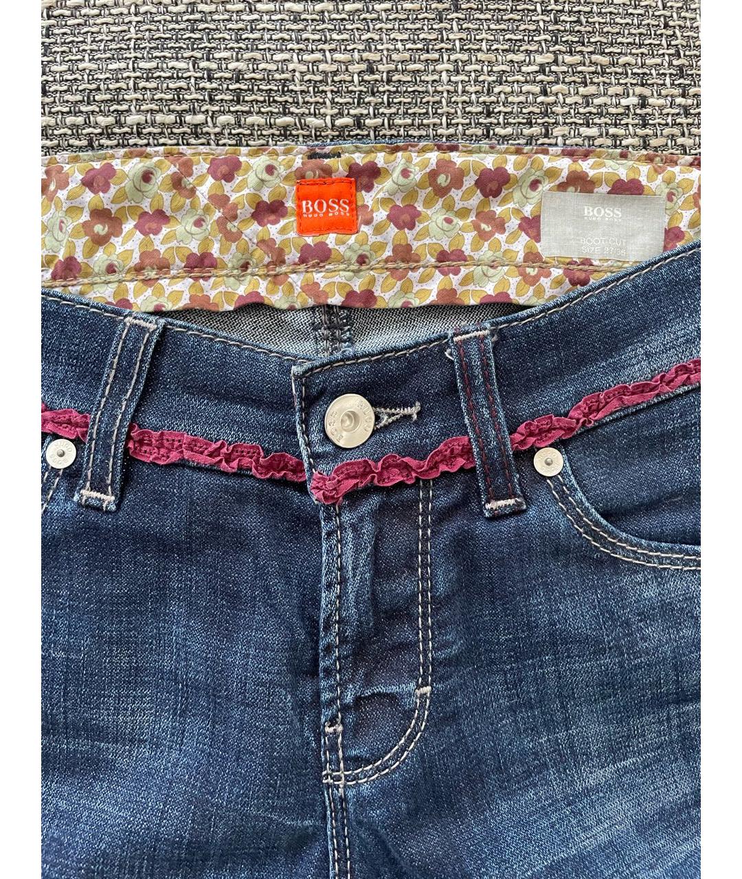 HUGO BOSS Синие хлопко-эластановые джинсы клеш, фото 3