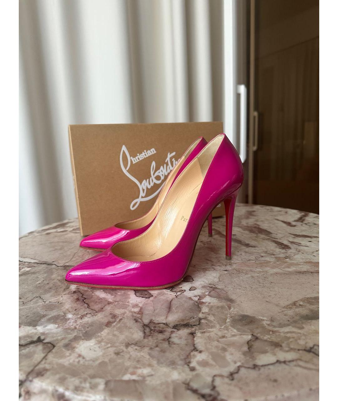 CHRISTIAN LOUBOUTIN Фуксия туфли из лакированной кожи, фото 3
