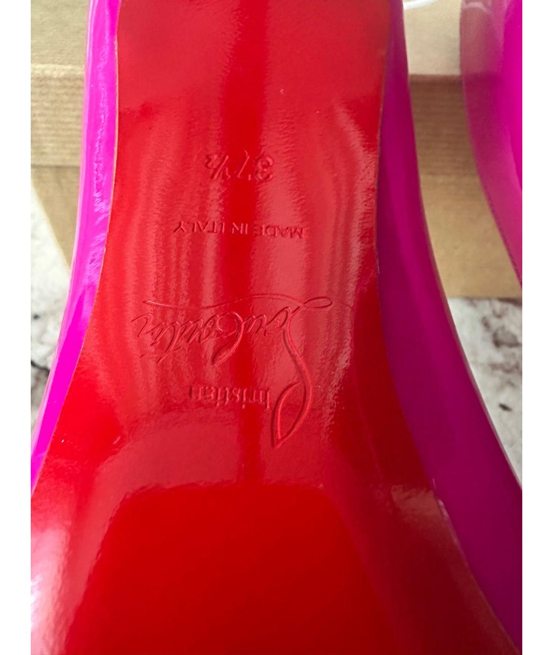 CHRISTIAN LOUBOUTIN Фуксия туфли из лакированной кожи, фото 7