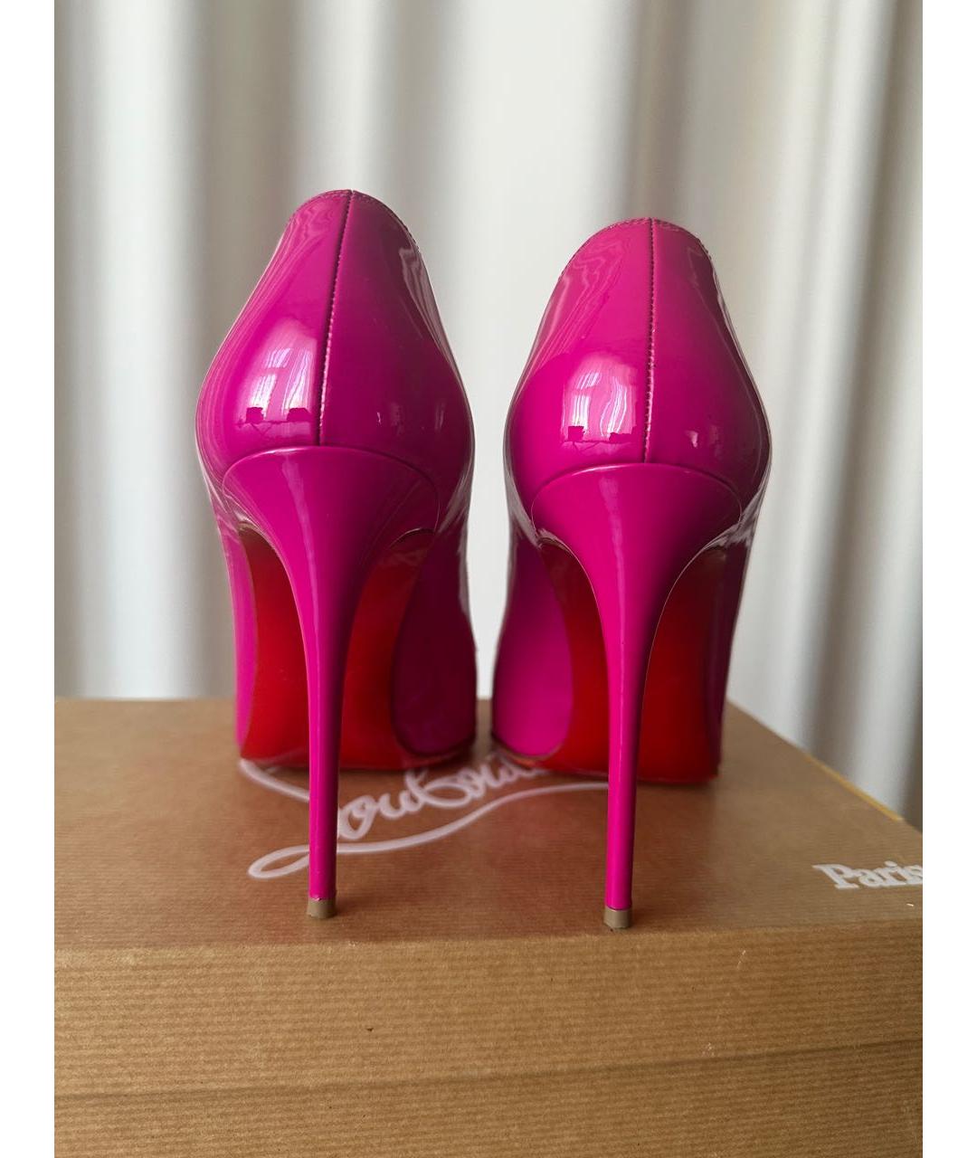 CHRISTIAN LOUBOUTIN Фуксия туфли из лакированной кожи, фото 5