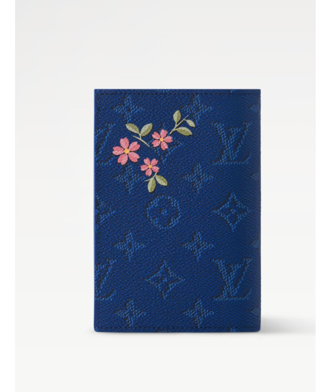 LOUIS VUITTON Синий кожаный кардхолдер, фото 3