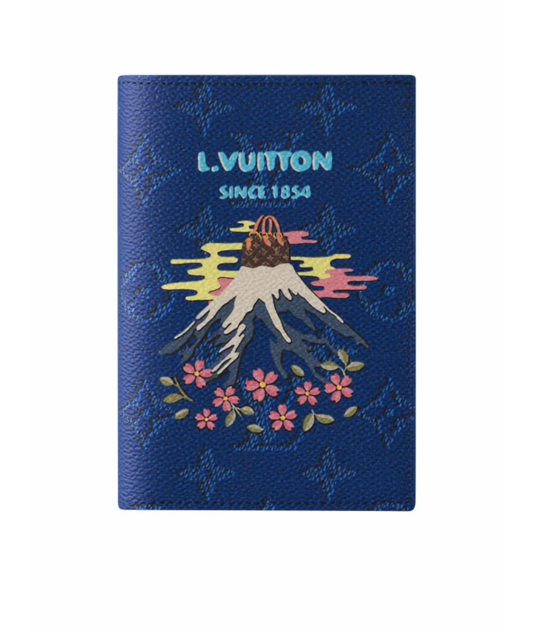 LOUIS VUITTON Синий кожаный кардхолдер, фото 1