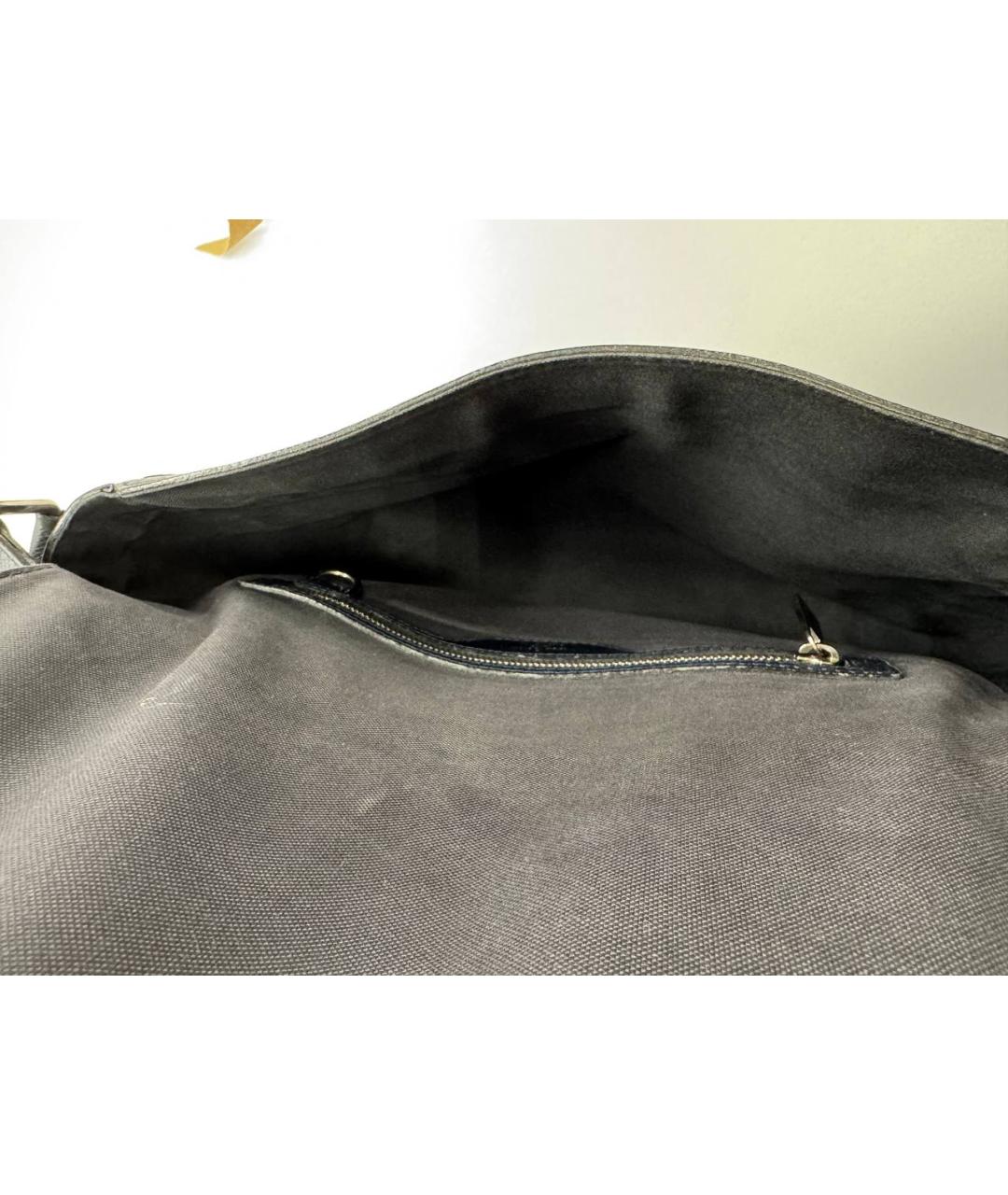 LOUIS VUITTON Черная кожаная сумка на плечо, фото 7