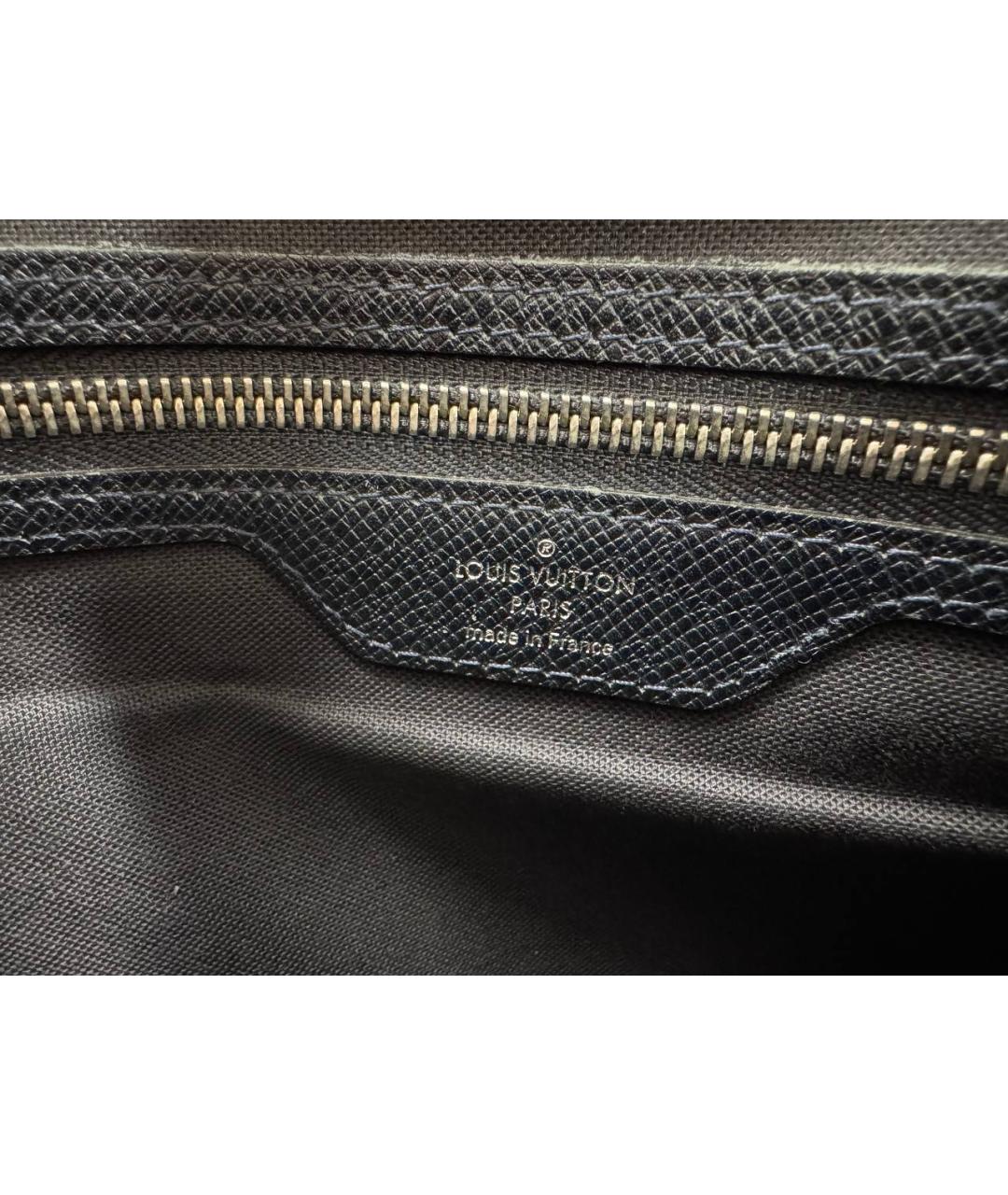 LOUIS VUITTON Черная кожаная сумка на плечо, фото 8