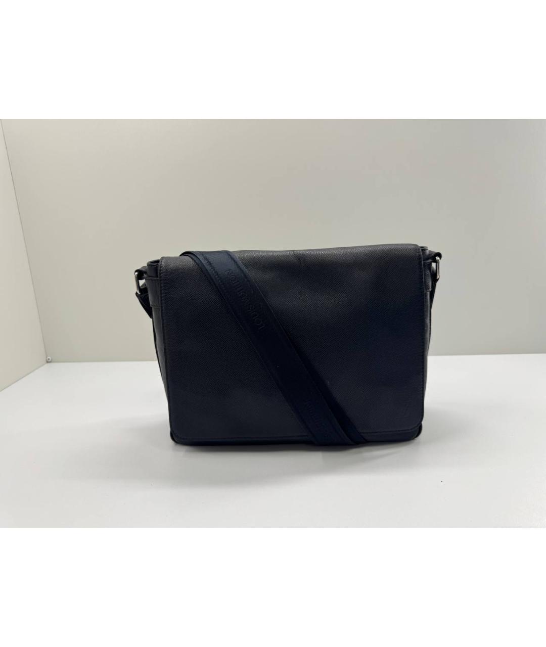 LOUIS VUITTON Черная кожаная сумка на плечо, фото 10