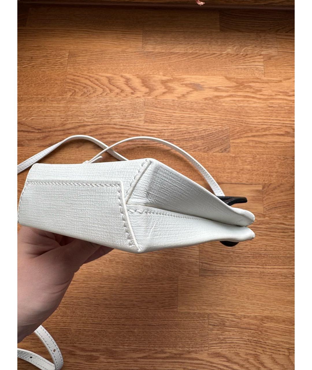 BALENCIAGA Белая кожаная сумка через плечо, фото 2