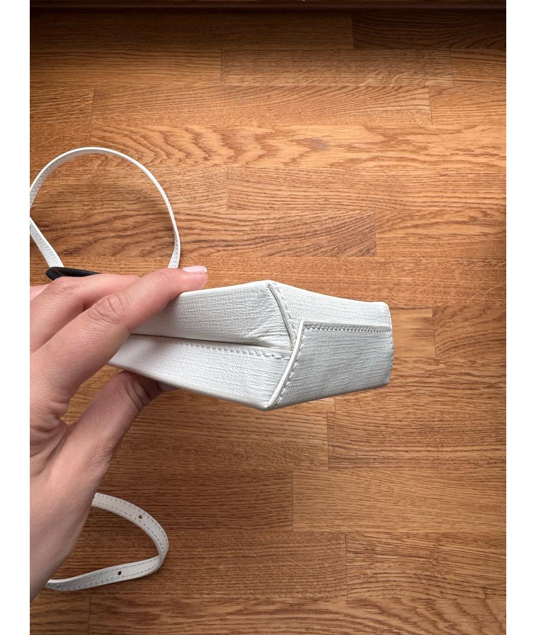 BALENCIAGA Белая кожаная сумка через плечо, фото 5