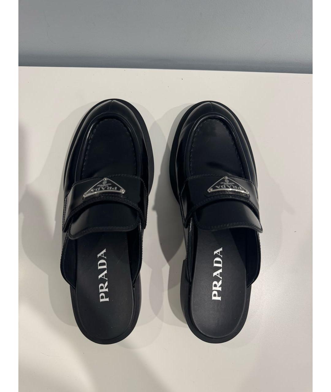 PRADA Черные мюли из лакированной кожи, фото 3