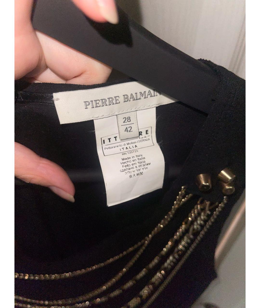 PIERRE BALMAIN Черное вискозное вечернее платье, фото 3