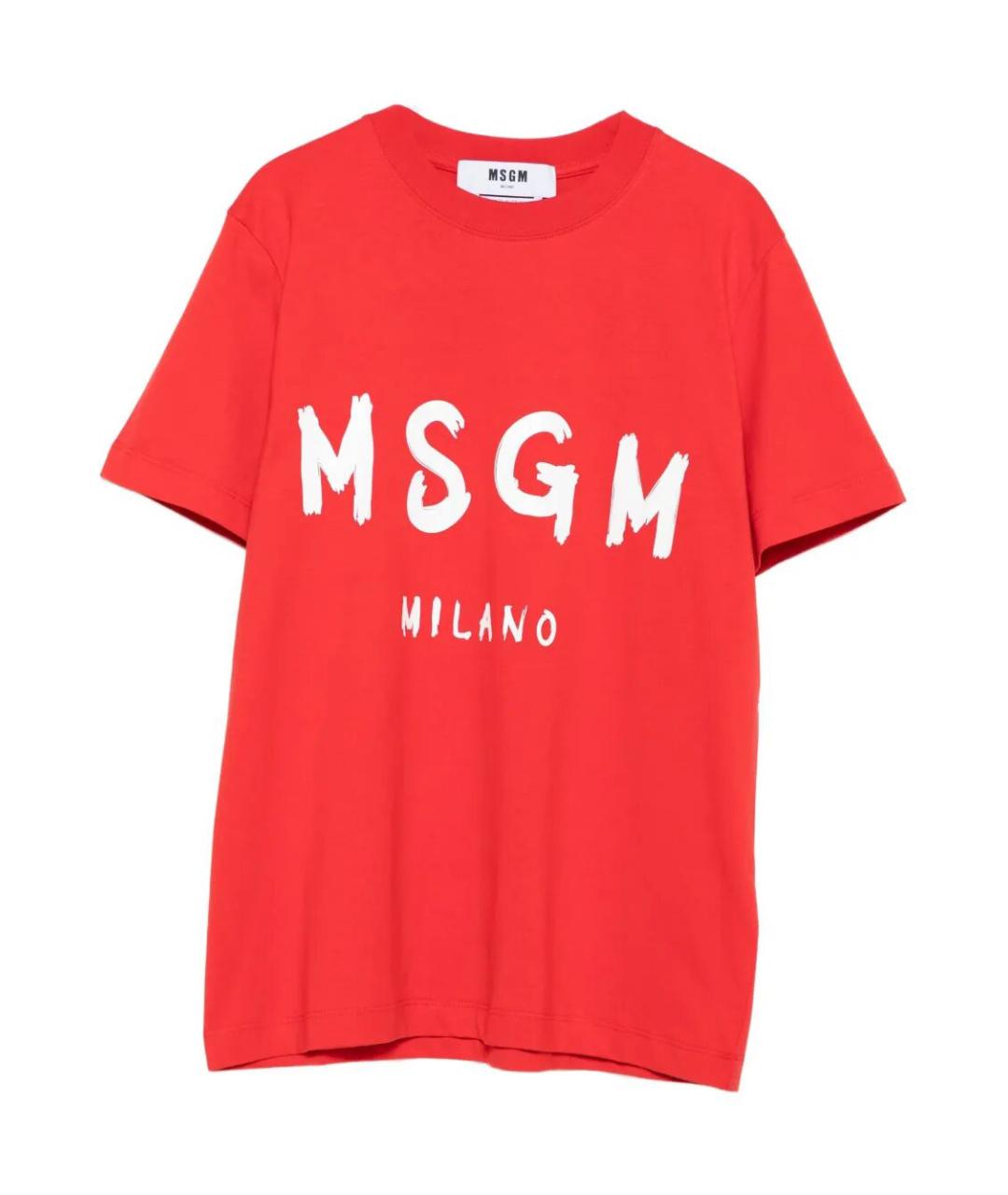 MSGM Красная хлопковая футболка, фото 1