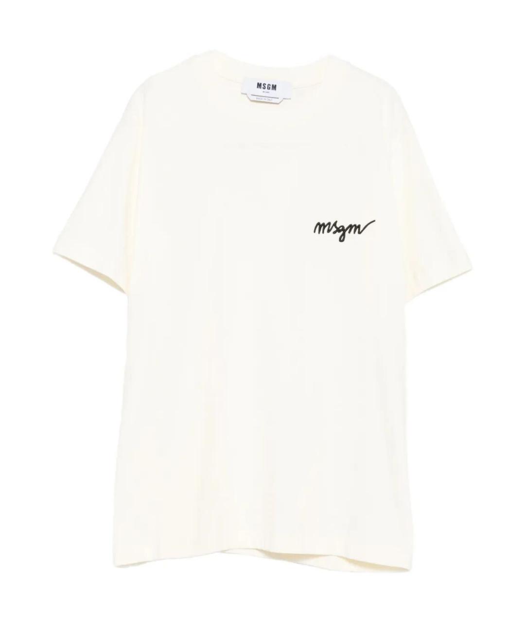 MSGM Белая хлопковая футболка, фото 1