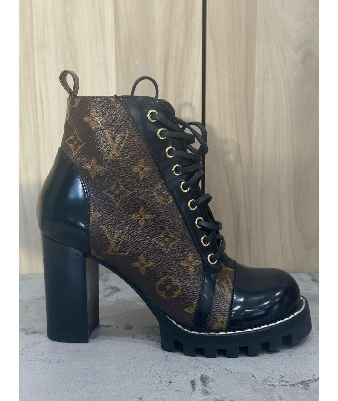 LOUIS VUITTON Черные кожаные ботильоны, фото 6