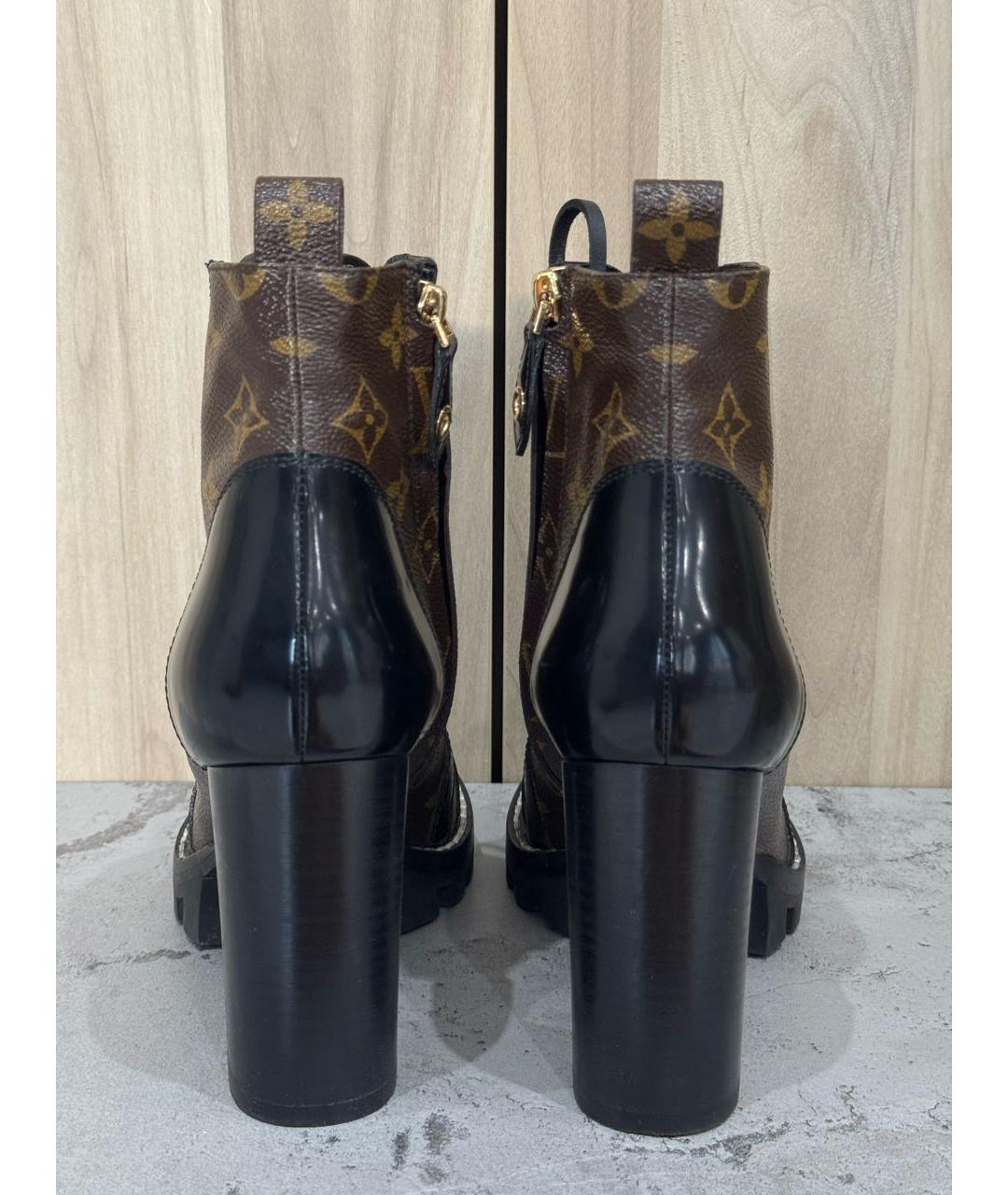 LOUIS VUITTON Черные кожаные ботильоны, фото 4