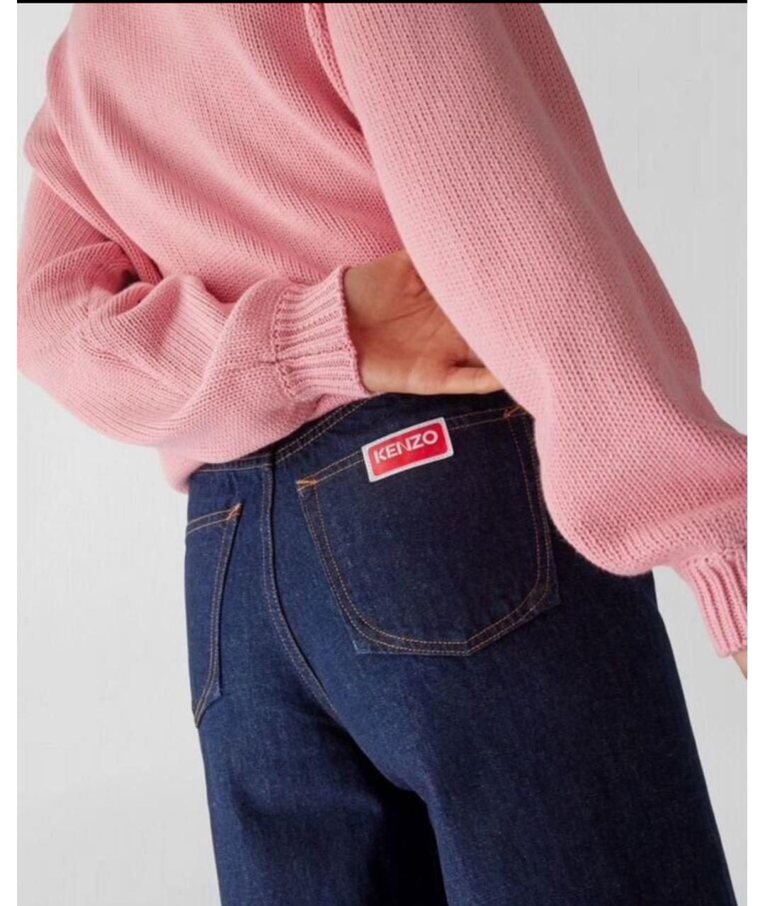 KENZO Синие хлопковые джинсы клеш, фото 4