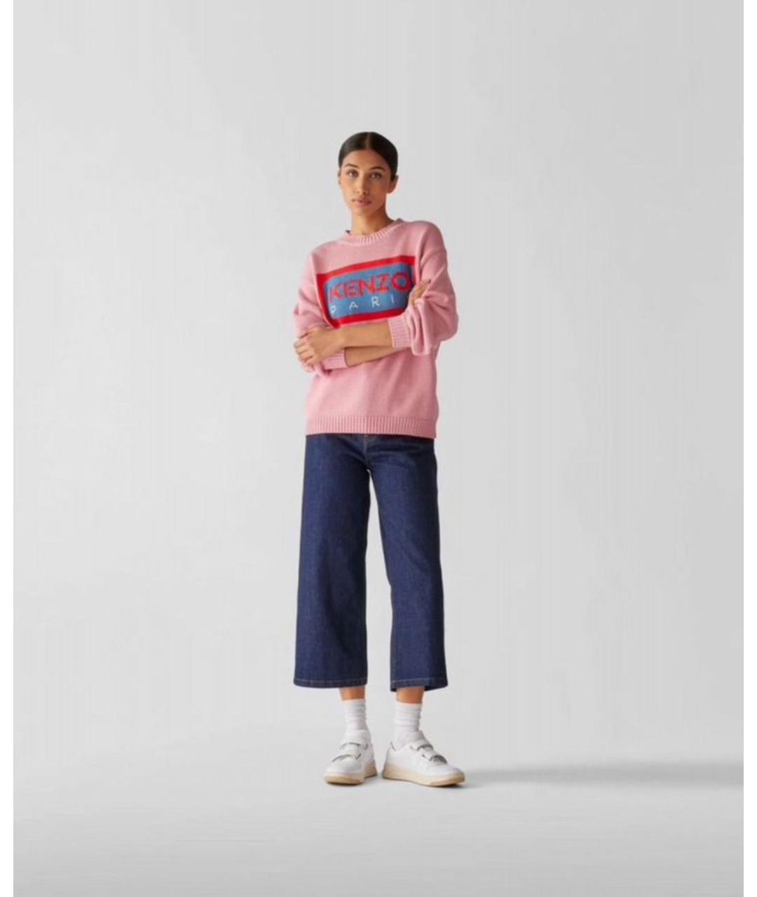 KENZO Синие хлопковые джинсы клеш, фото 5