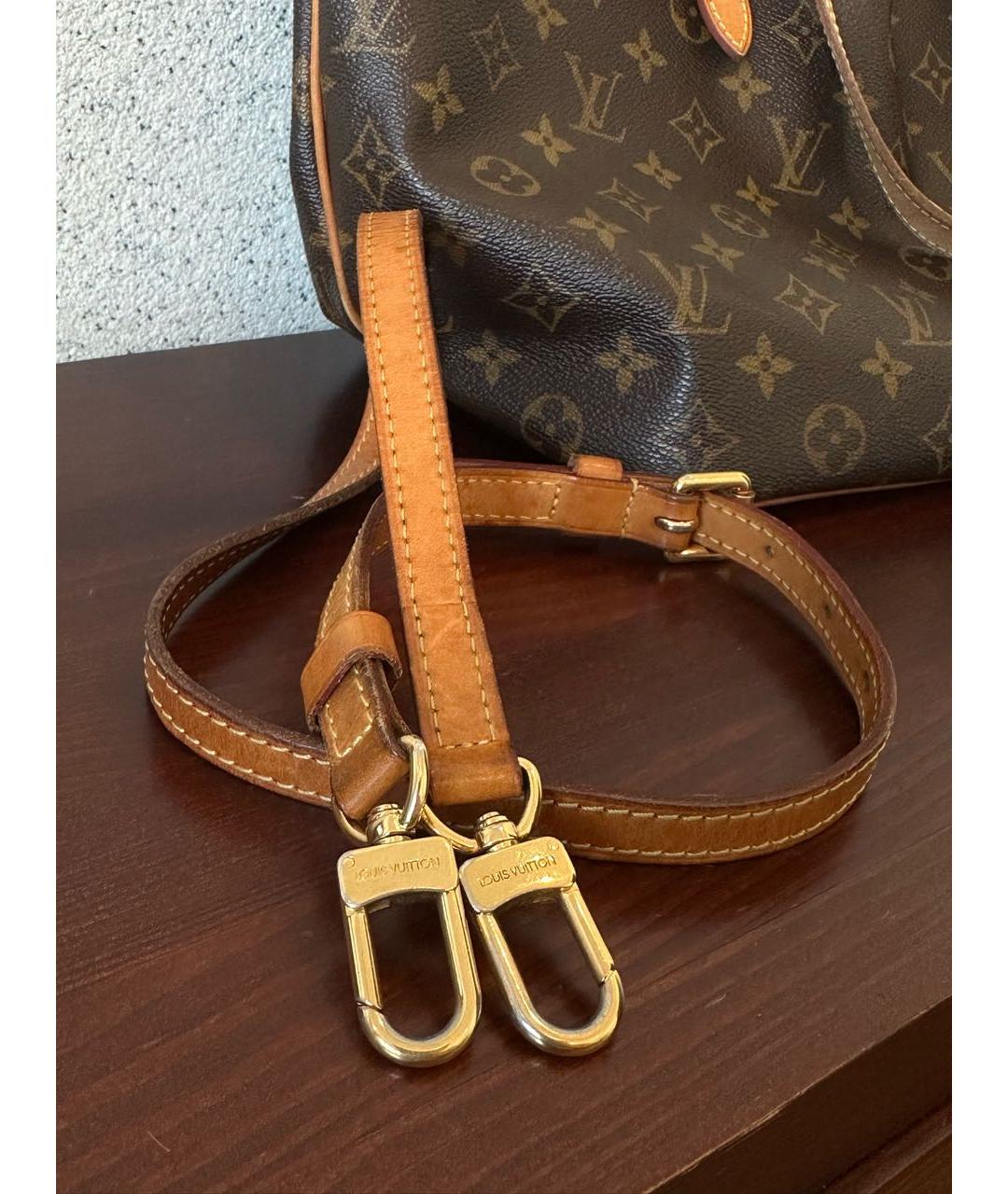 LOUIS VUITTON Коричневая кожаная сумка тоут, фото 4