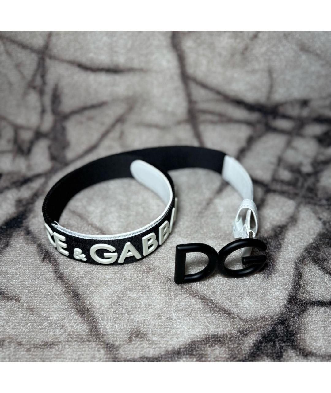DOLCE&GABBANA Черный кожаный ремень, фото 4