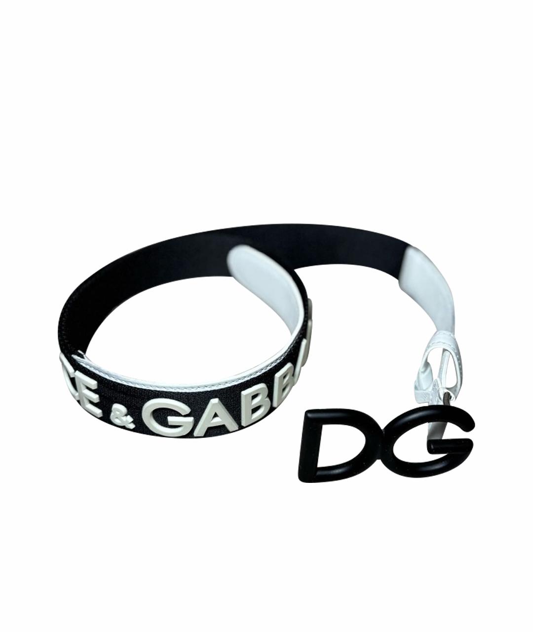 DOLCE&GABBANA Черный кожаный ремень, фото 1