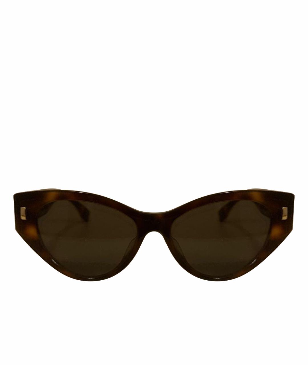FENDI Коричневые пластиковые солнцезащитные очки, фото 1