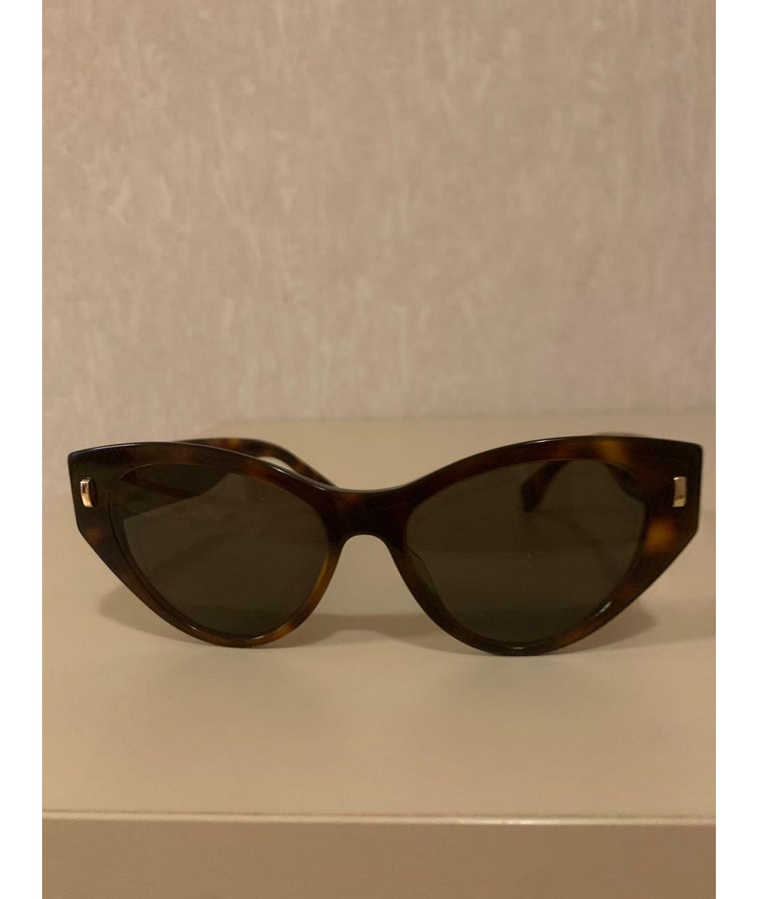 FENDI Коричневые пластиковые солнцезащитные очки, фото 5