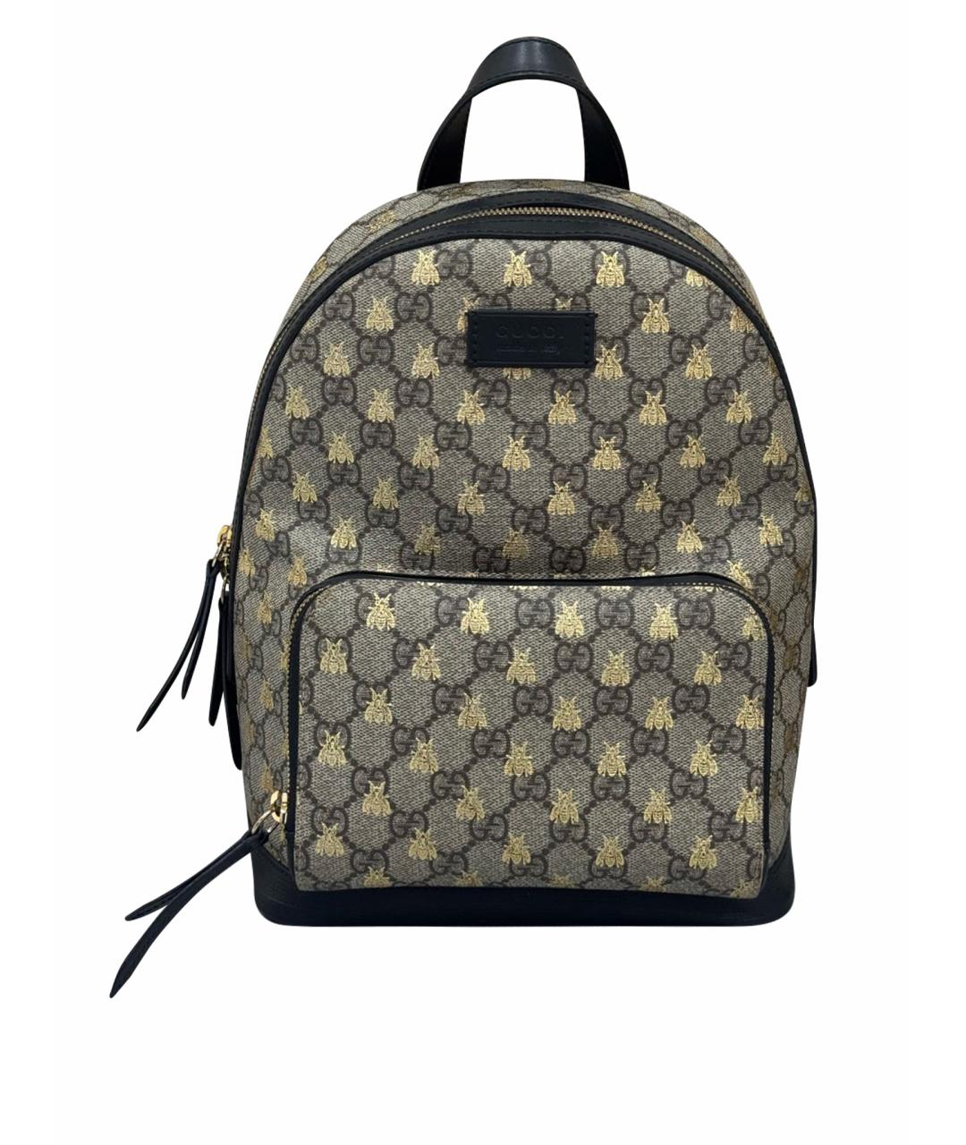 GUCCI Горчичный кожаный рюкзак, фото 1