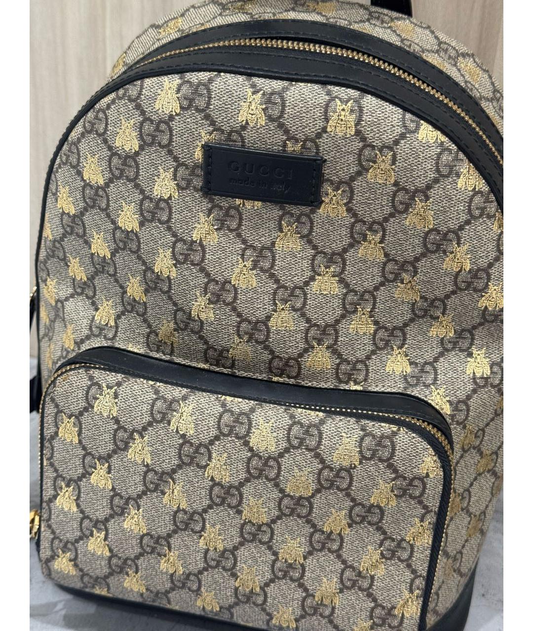 GUCCI Горчичный кожаный рюкзак, фото 2