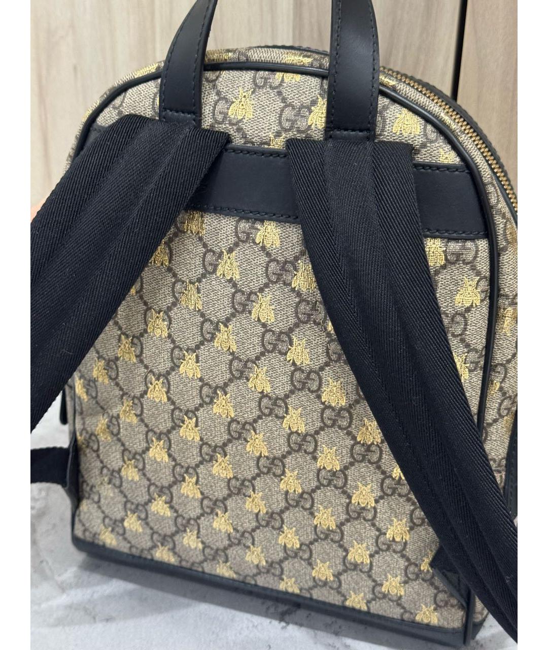 GUCCI Горчичный кожаный рюкзак, фото 3