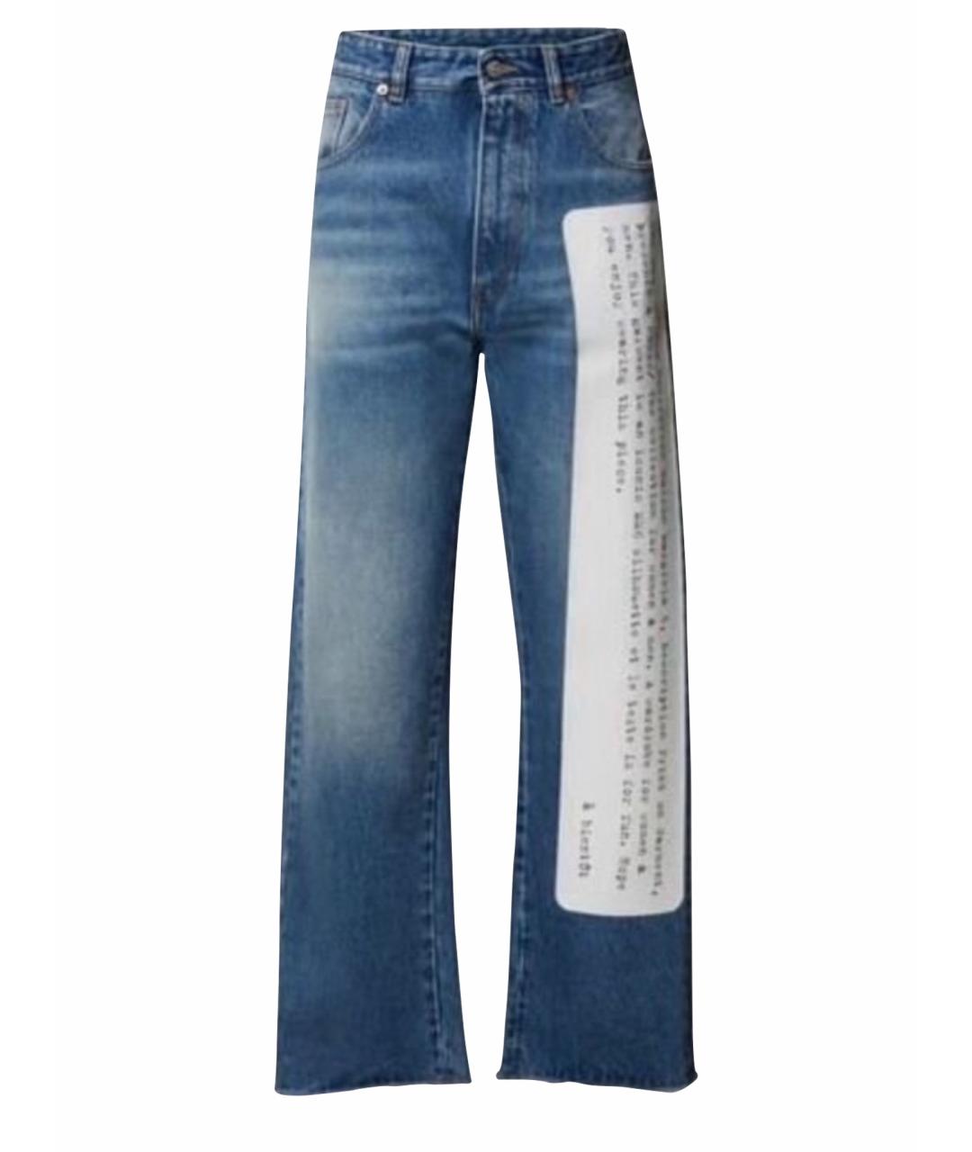 MM6 MAISON MARGIELA Синие хлопковые джинсы клеш, фото 1