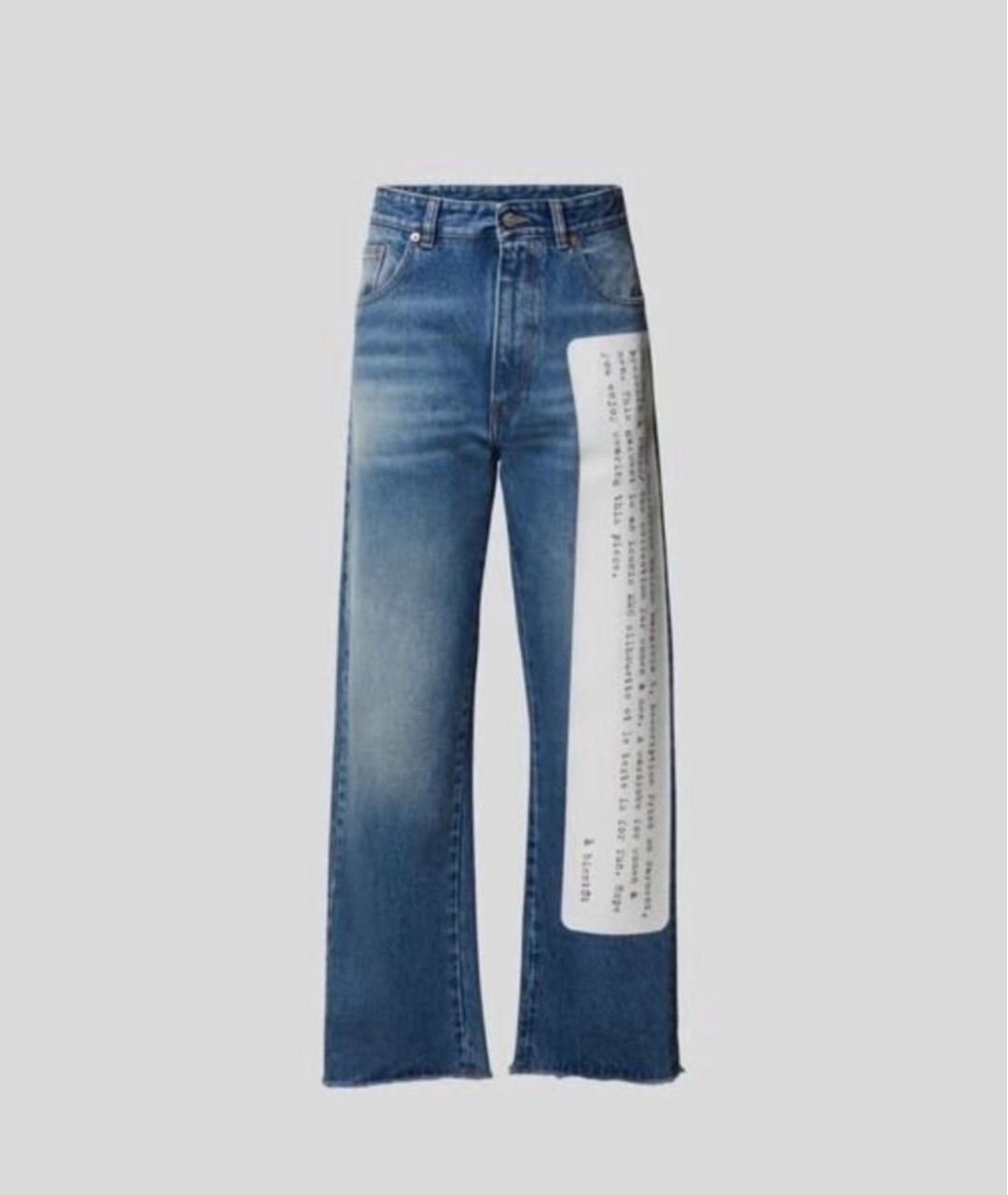 MM6 MAISON MARGIELA Синие хлопковые джинсы клеш, фото 6