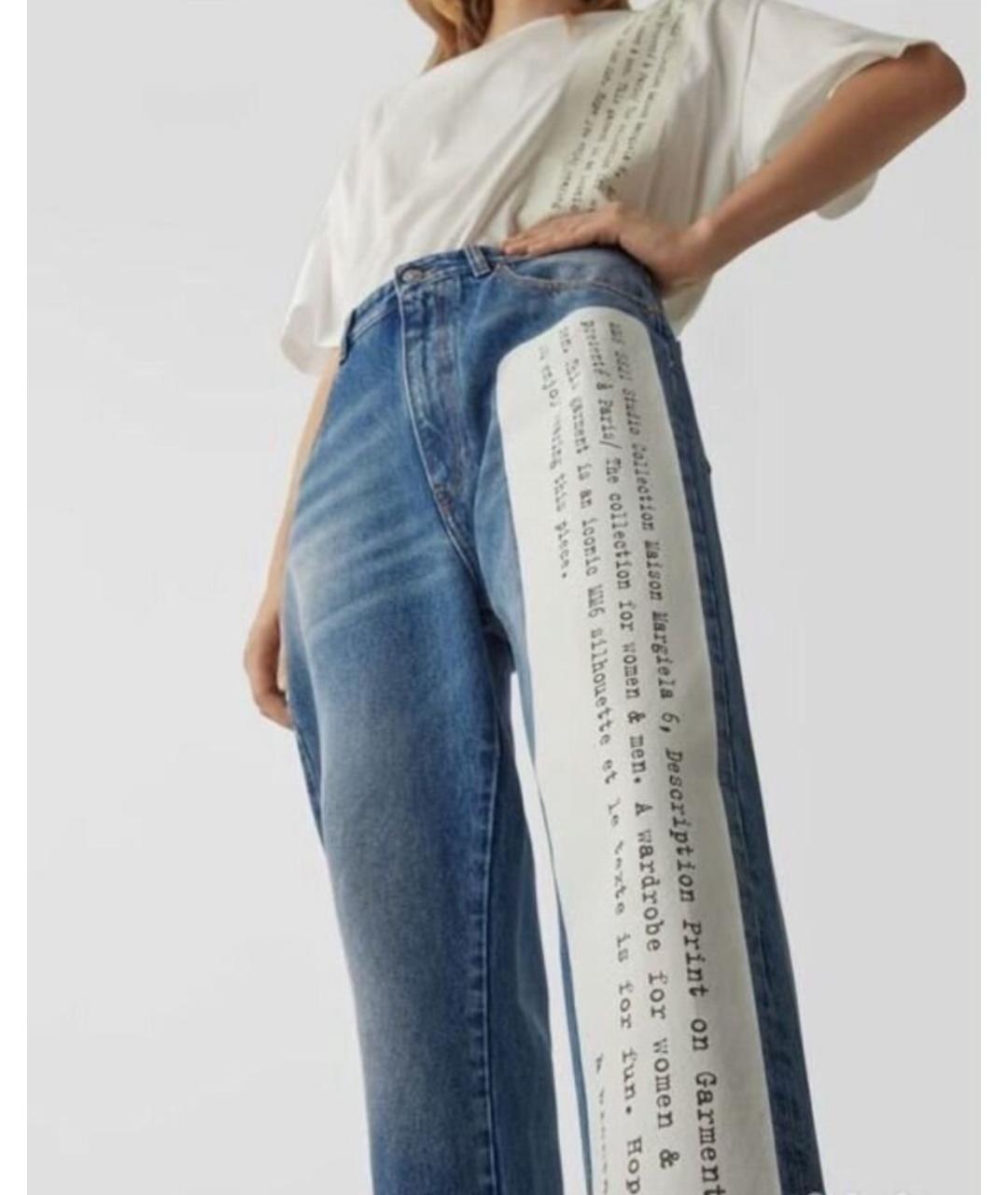 MM6 MAISON MARGIELA Синие хлопковые джинсы клеш, фото 5