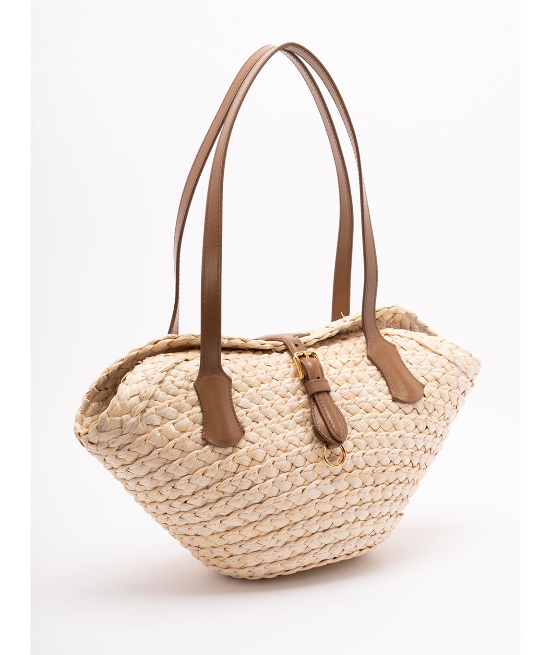 DOLCE&GABBANA Бежевая пелетеная сумка тоут, фото 3