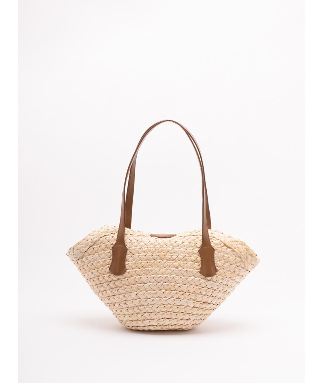 DOLCE&GABBANA Бежевая пелетеная сумка тоут, фото 2