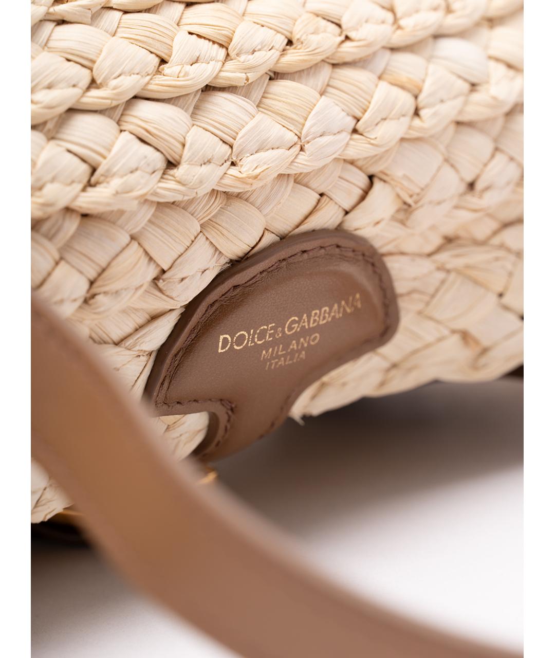 DOLCE&GABBANA Бежевая пелетеная сумка тоут, фото 4