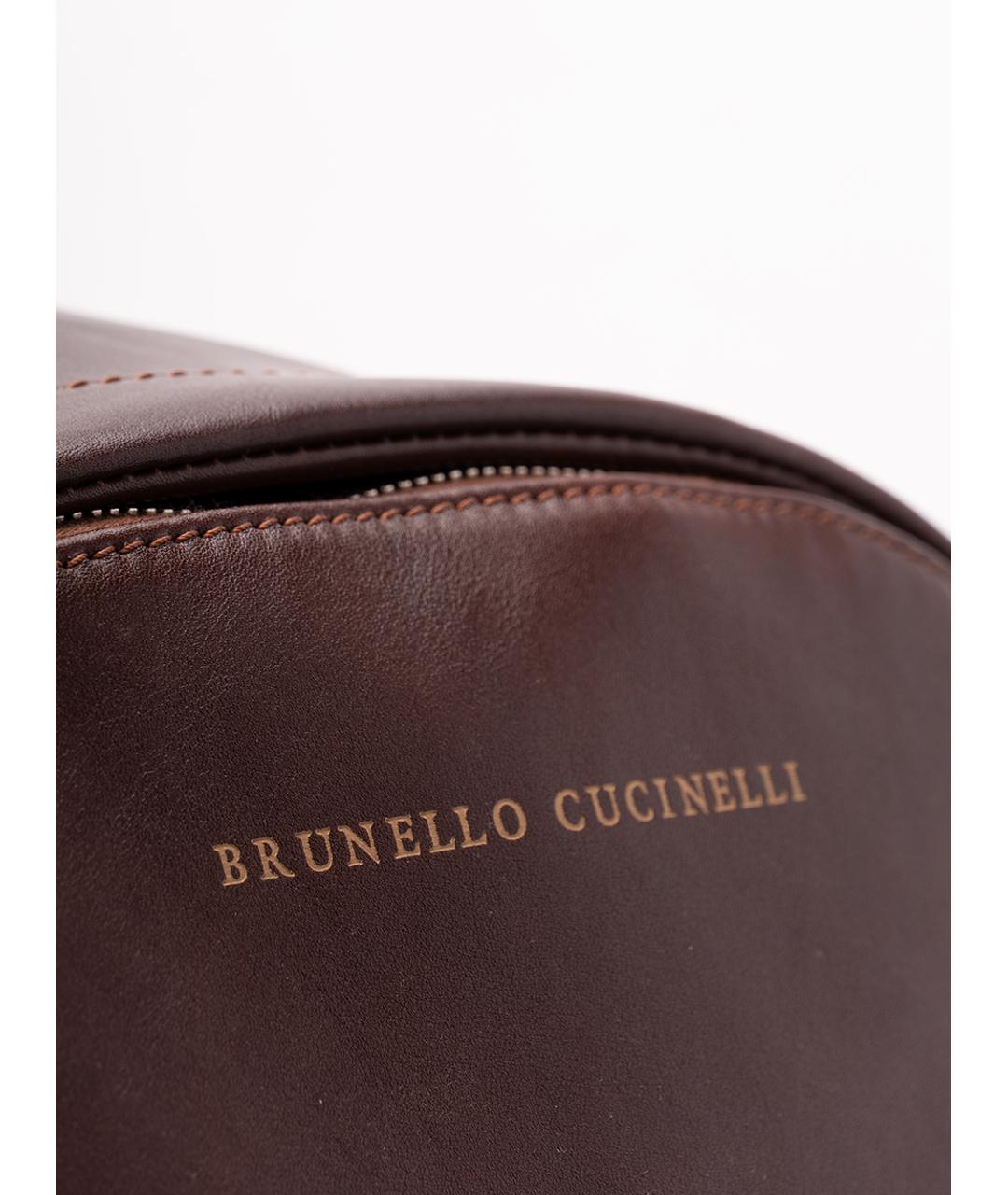 BRUNELLO CUCINELLI Бордовый кожаный рюкзак, фото 5