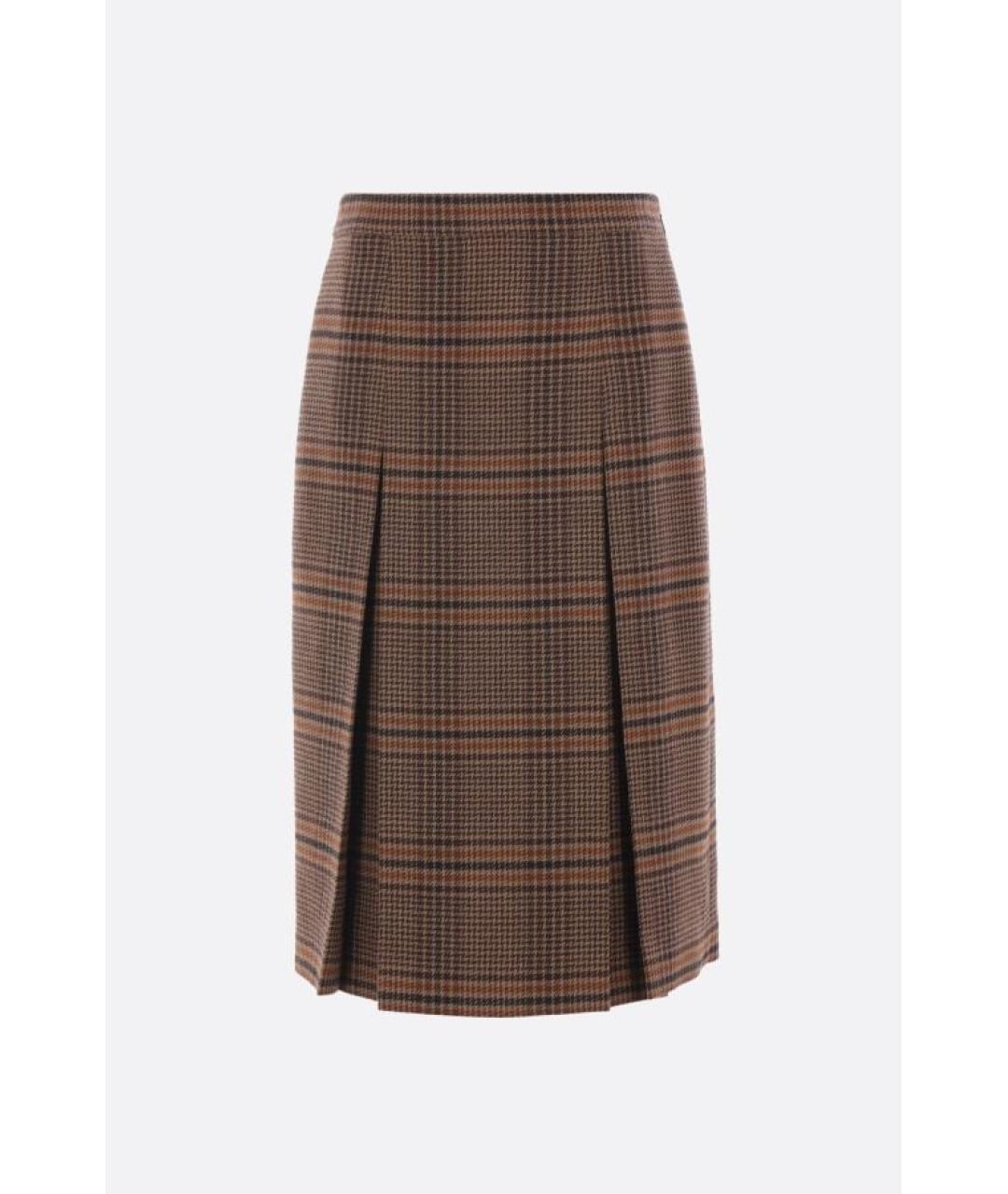 SAINT LAURENT Коричневая юбка миди, фото 3