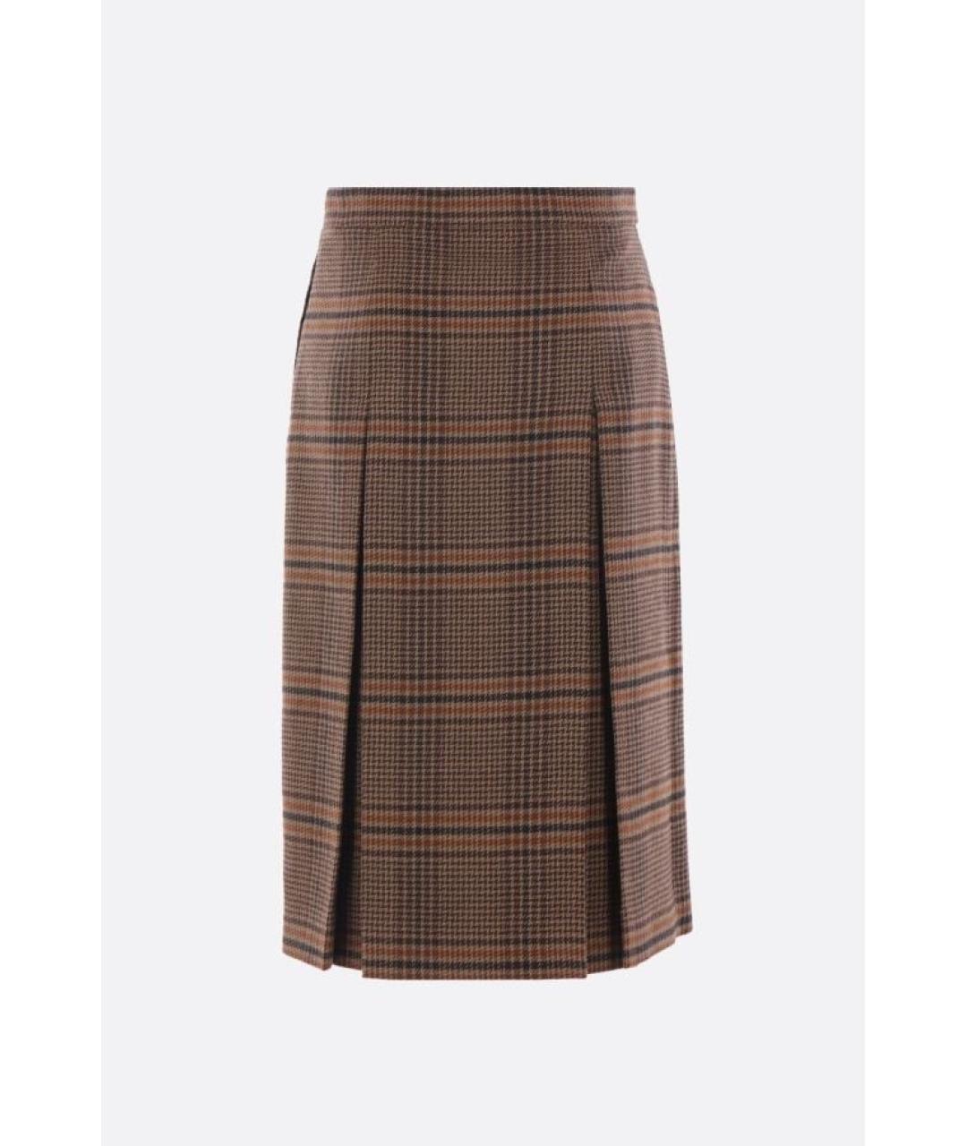 SAINT LAURENT Коричневая юбка миди, фото 2