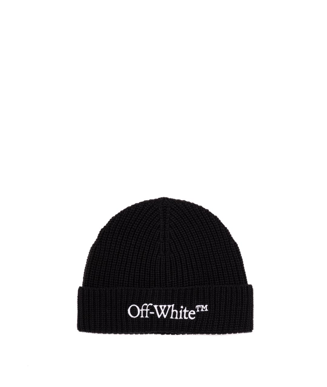 OFF-WHITE Черная шерстяная шапка, фото 1