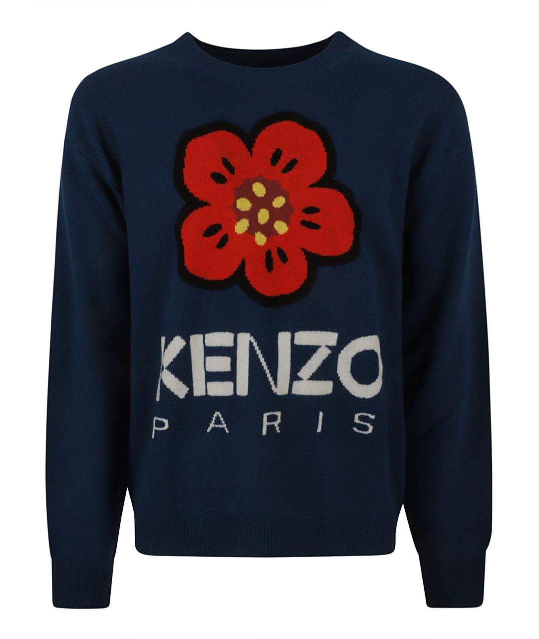KENZO Синий шерстяной джемпер / свитер, фото 1