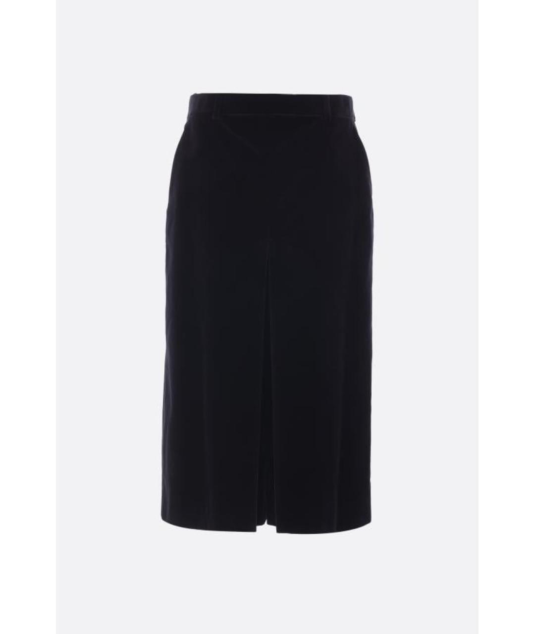 SAINT LAURENT Темно-синяя юбка миди, фото 3