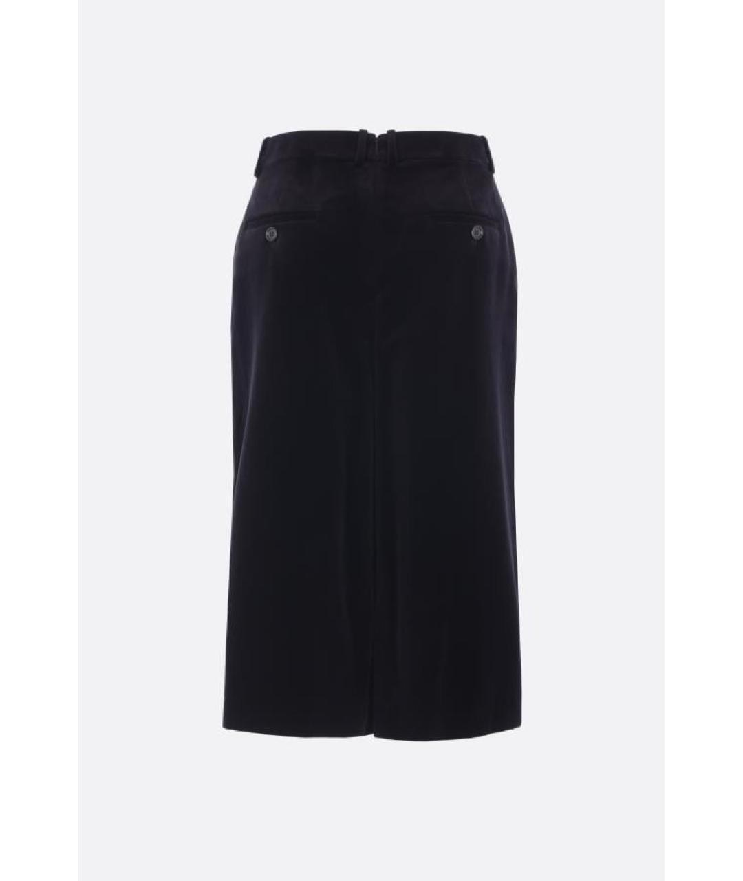 SAINT LAURENT Темно-синяя юбка миди, фото 2