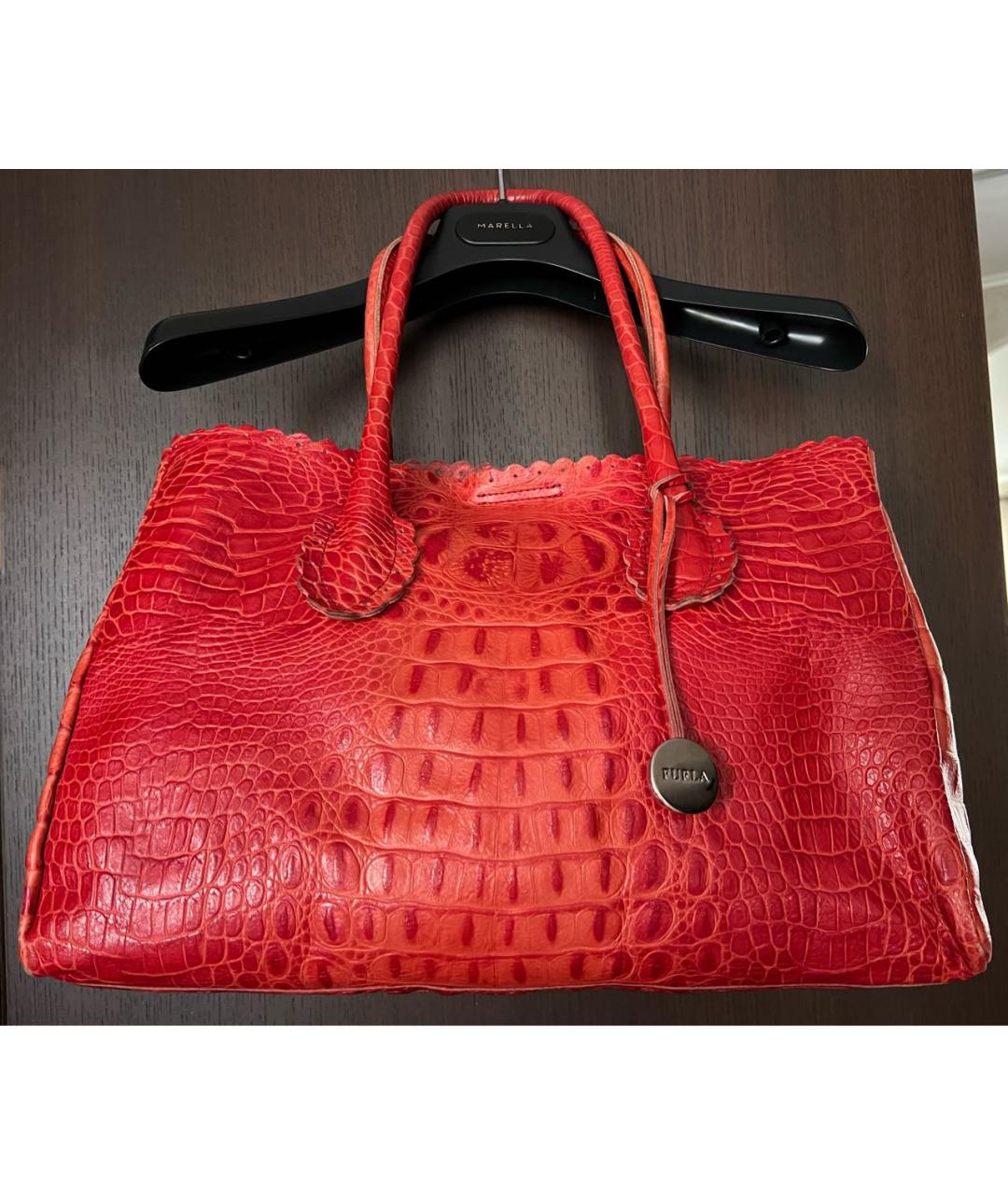 FURLA Красная кожаная сумка тоут, фото 6