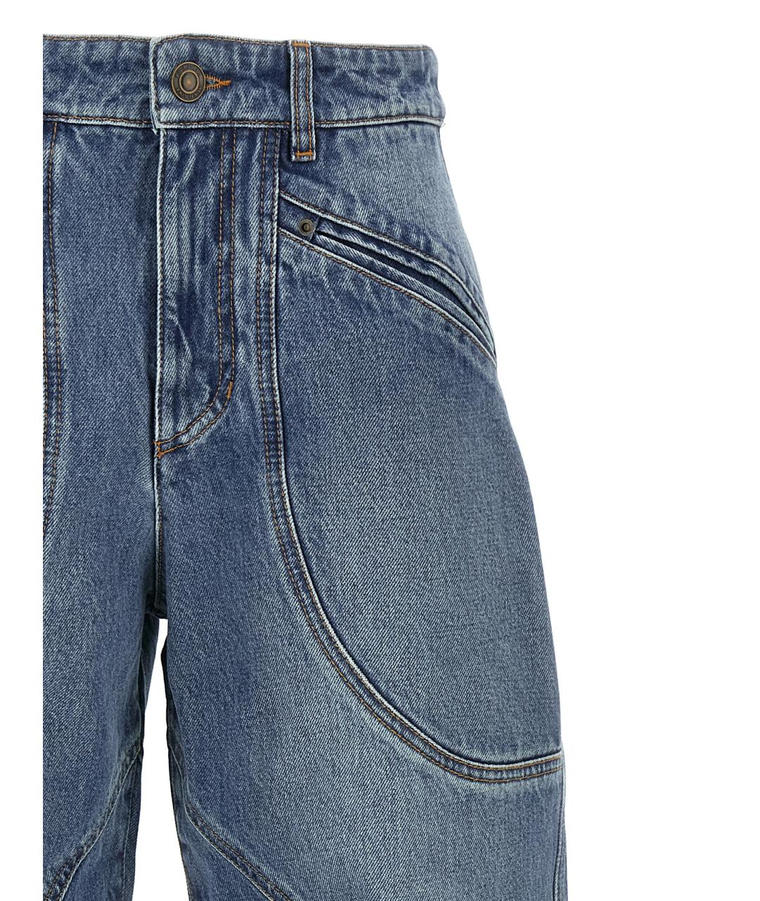 ISABEL MARANT Голубые хлопковые прямые джинсы, фото 2