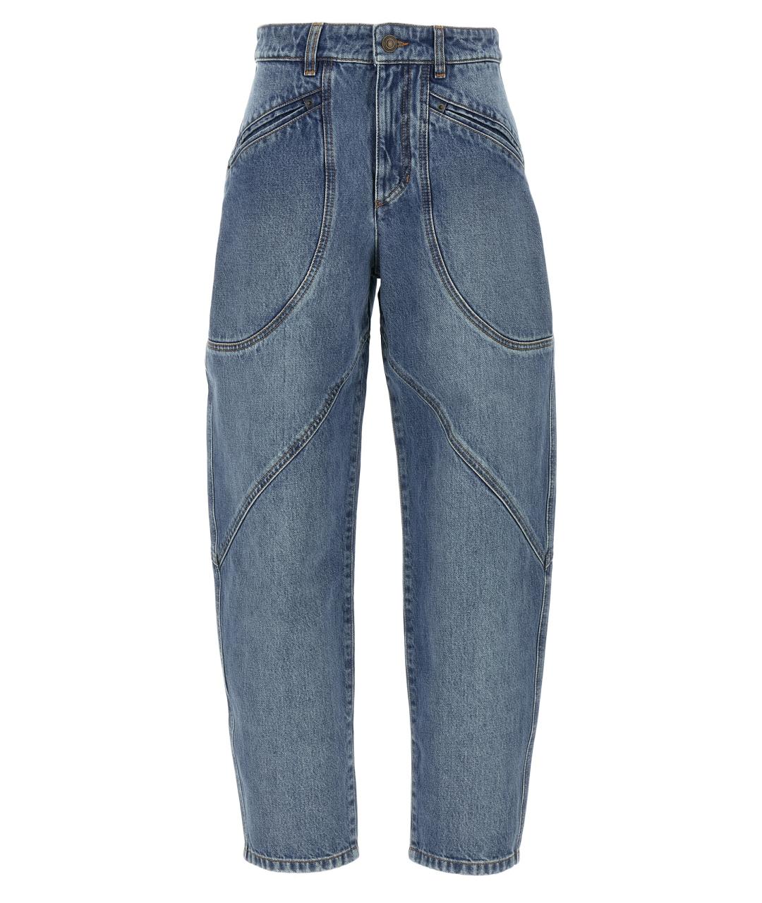 ISABEL MARANT Голубые хлопковые прямые джинсы, фото 1