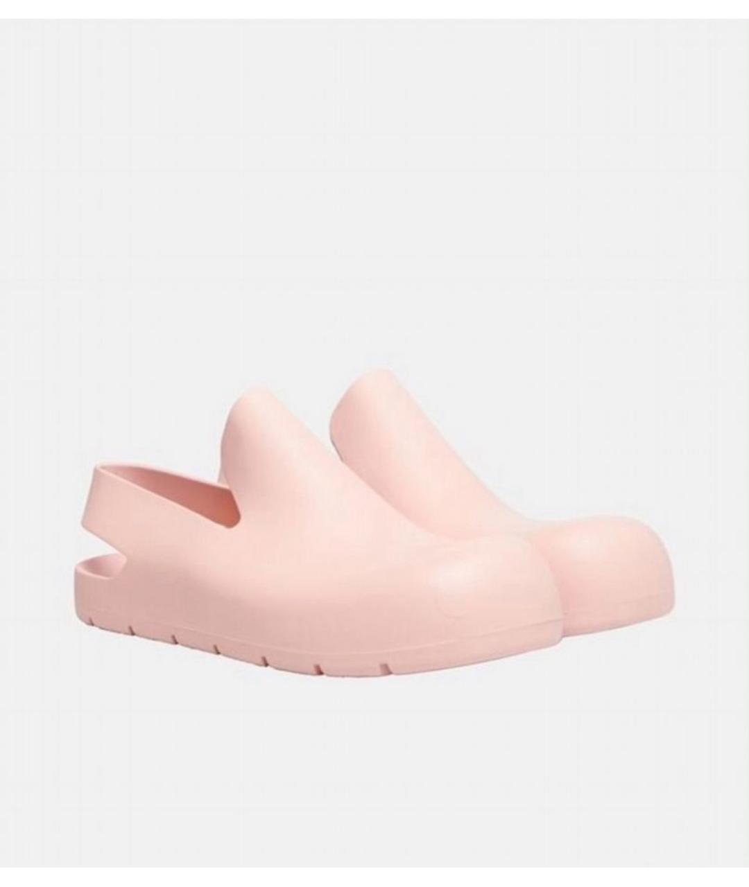 BOTTEGA VENETA Розовые резиновые сабо, фото 3