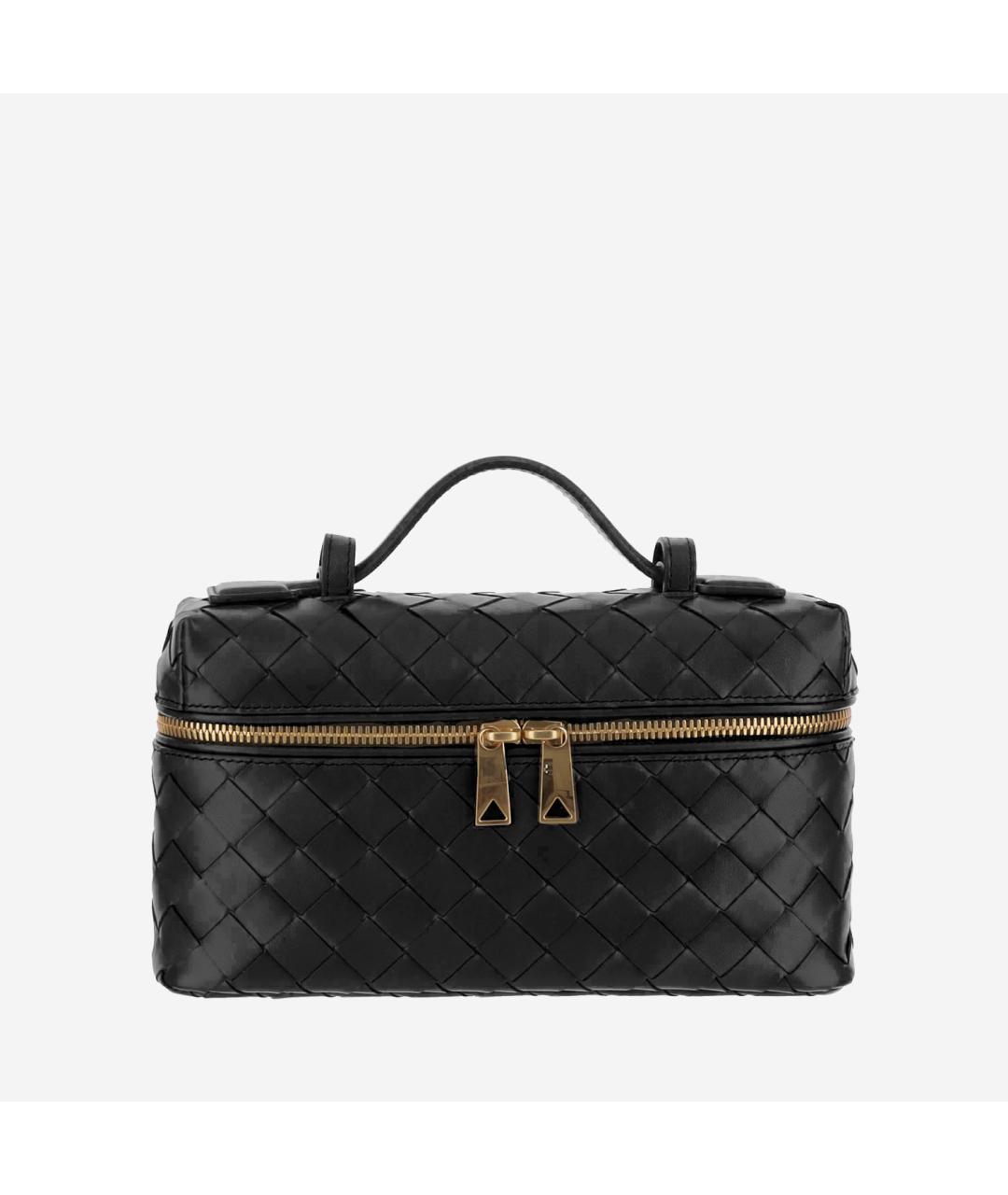 BOTTEGA VENETA Черная кожаная сумка с короткими ручками, фото 6
