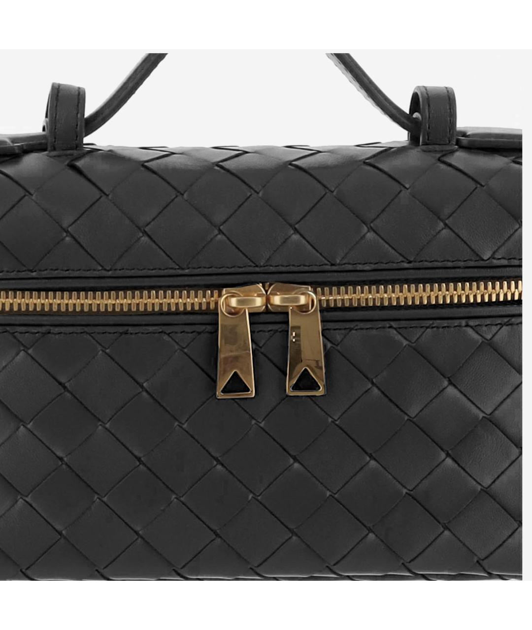 BOTTEGA VENETA Черная кожаная сумка с короткими ручками, фото 5