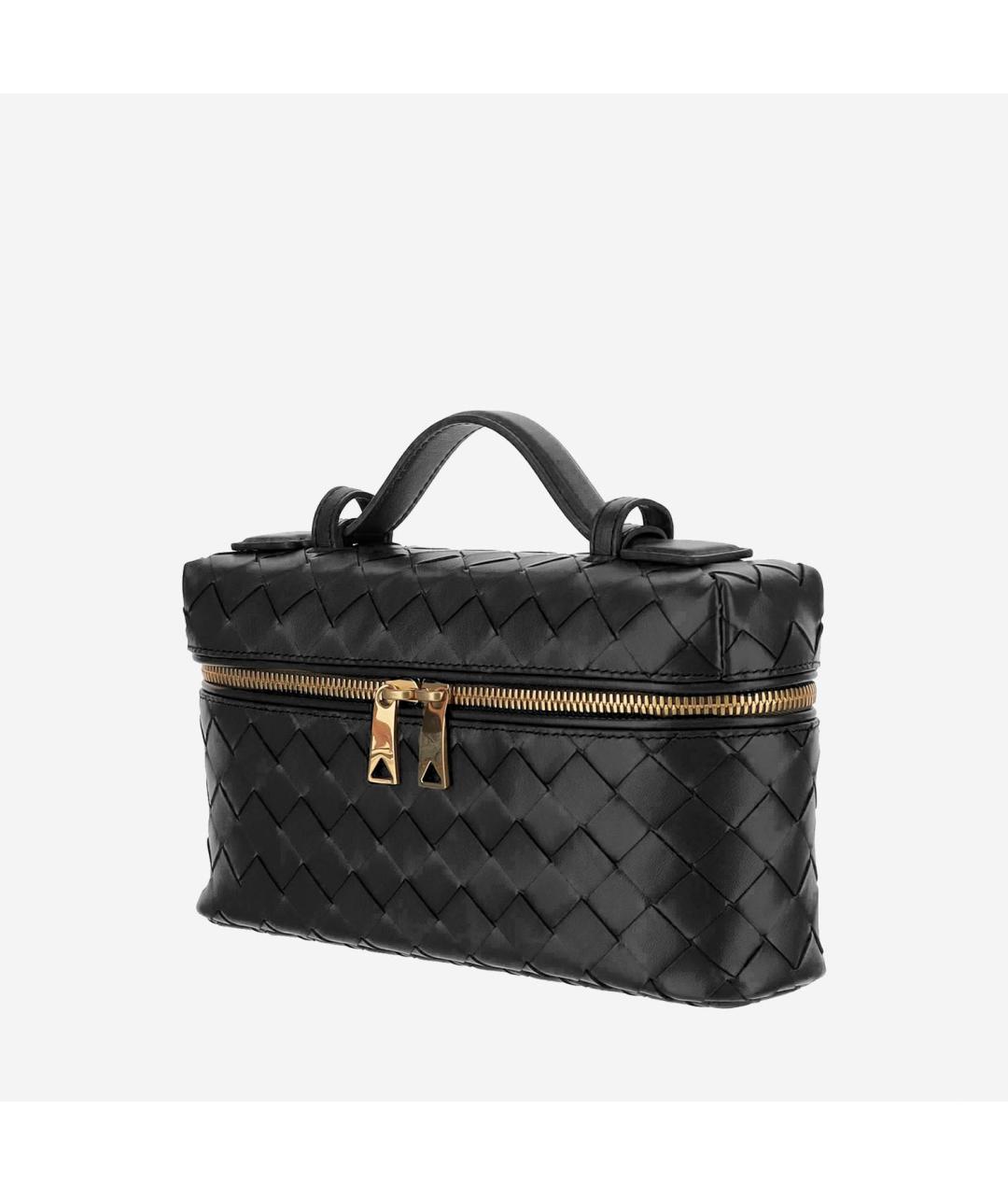 BOTTEGA VENETA Черная кожаная сумка с короткими ручками, фото 2